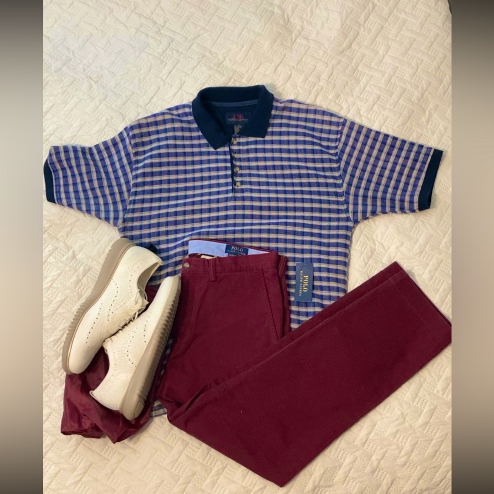 Ralph Lauren Polo Stretch Straight Fit Chinos 33x30 NWT Burgandy